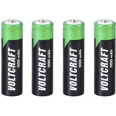 Pile rechargeable NiMH Voltcraft HR06 AA - 1100mAh - Lot de 4 - Publicité Pile rechargeable NiMH Voltcraft HR06 AA - 1100mAh - Lot de 4 - Publicité