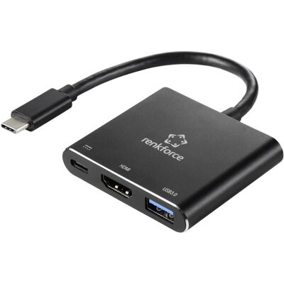 Renkforce RF-5133676 Adaptateur USB-C à HDMI - Supporte HDMI, USB 3.0, PD 3.0 - 20cm - Publicité Renkforce RF-5133676 Adaptateur USB-C à HDMI - Supporte HDMI, USB 3.0, PD 3.0 - 20cm - Publicité