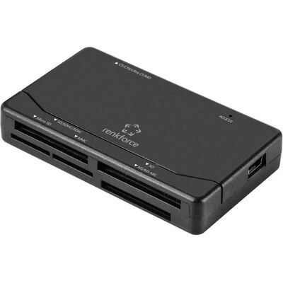 Renkforce RF-PCR-150 Memory Card Reader - USB 2.0, Black Renkforce RF-PCR-150 Memory Card Reader - USB 2.0, Black