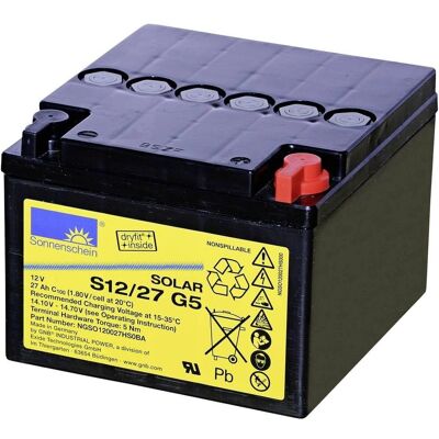 GNB Sonnenschein dryfit S12/27 G5 NGSO120027HS0BA 12 V 27 Ah Batterie - Solarbatterie GNB Sonnenschein dryfit S12/27 G5 NGSO120027HS0BA 12 V 27 Ah Batterie - Solarbatterie