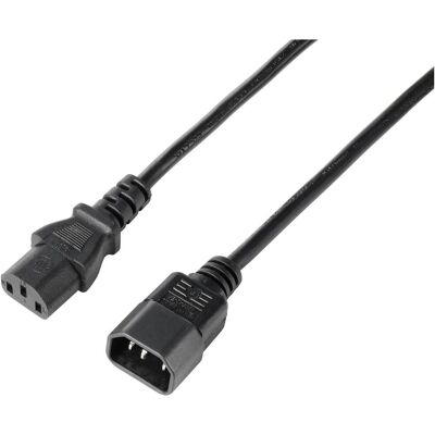 Sygonix SY-5243894 Verlängerungskabel - 5m, C14-C13, Schwarz Sygonix SY-5243894 Verlängerungskabel - 5m, C14-C13, Schwarz