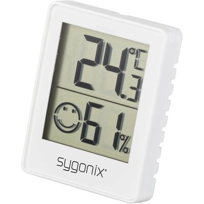 Sygonix Hvidt Termo-Hygrometer - Indendørstemperatur & Luftfugtighed Sygonix Hvidt Termo-Hygrometer - Indendørstemperatur & Luftfugtighed