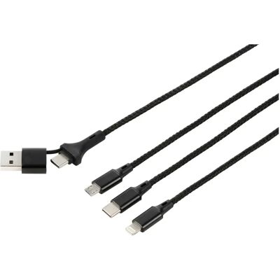 Câble USB Conrad 2 m - USB-A vers USB-C/Micro-B/Lightning Câble USB Conrad 2 m - USB-A vers USB-C/Micro-B/Lightning