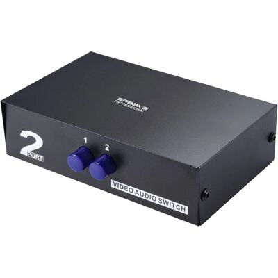 SpeaKa Professional SP-11175216 - 2 Port Composite Switch mit Audio - Schwarz SpeaKa Professional SP-11175216 - 2 Port Composite Switch mit Audio - Schwarz
