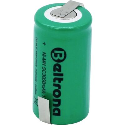 Beltrona SC3000 NiMH Rechargeable Battery - 3000mAh, Sub-C, Z-Tab Beltrona SC3000 NiMH Rechargeable Battery - 3000mAh, Sub-C, Z-Tab