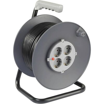 Sygonix SY-5655926 Kabelrulle - 25m Svart jordad kontakt Sygonix SY-5655926 Kabelrulle - 25m Svart jordad kontakt