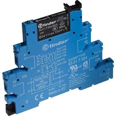 Finder 38.51.0.012.0060 Interface Relay Module - 12V AC/DC 6A SPCO Finder 38.51.0.012.0060 Interface Relay Module - 12V AC/DC 6A SPCO