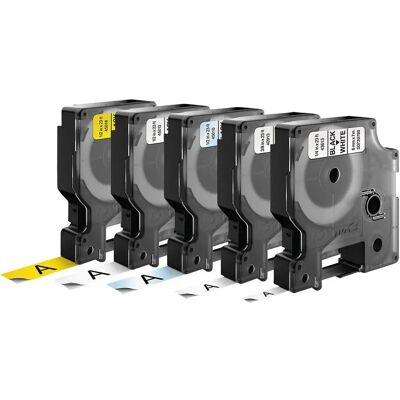 Dymo 45018, 45013, 45010, 40913, 43613 Labelsæt - Flerfarvet, 6/9/12mm Dymo 45018, 45013, 45010, 40913, 43613 Labelsæt - Flerfarvet, 6/9/12mm