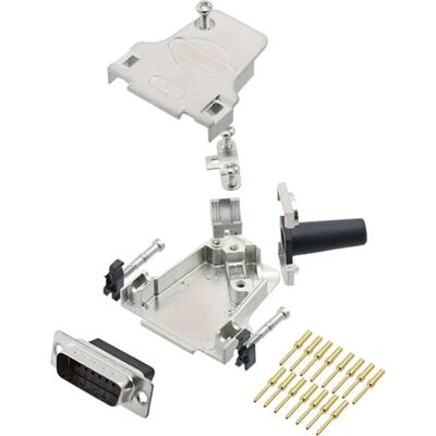 Encitech D45ZF15-DBCP15-K 15-polig D-Sub kontaktset med 45° vinkel Encitech D45ZF15-DBCP15-K 15-polig D-Sub kontaktset med 45° vinkel