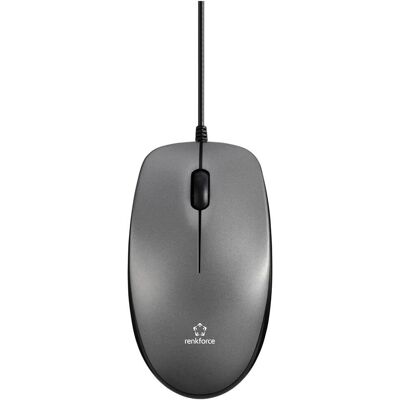 Renkforce RF-5805910 Mouse - Ambidextrous, 1000 DPI, USB, Gray Renkforce RF-5805910 Mouse - Ambidextrous, 1000 DPI, USB, Gray