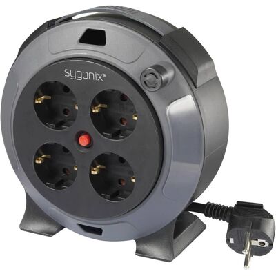 Sygonix Schwarze 5m Erdungs-Kabeltrommel - Kabelrolle Sygonix Schwarze 5m Erdungs-Kabeltrommel - Kabelrolle