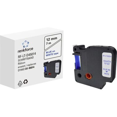 Renkforce - RF-Lt-D45014 - Bleu sur Blanc - Label Tape Renkforce - RF-Lt-D45014 - Bleu sur Blanc - Label Tape
