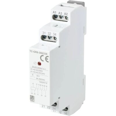 TruComponents TC-GR8-308/230 Hilfsschalter - 3 Wechsler - Panelmontage TruComponents TC-GR8-308/230 Hilfsschalter - 3 Wechsler - Panelmontage
