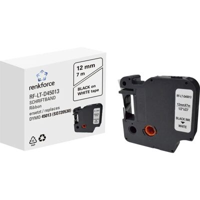 Renkforce - RF-Lt-D45013 - Noir sur blanc - Ruban étiquetage Renkforce - RF-Lt-D45013 - Noir sur blanc - Ruban étiquetage