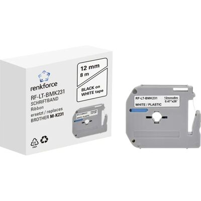 Renkforce - RF-LT-BMK231 - Noir sur Blanc - M - Ruban d'étiquetage Renkforce - RF-LT-BMK231 - Noir sur Blanc - M - Ruban d'étiquetage