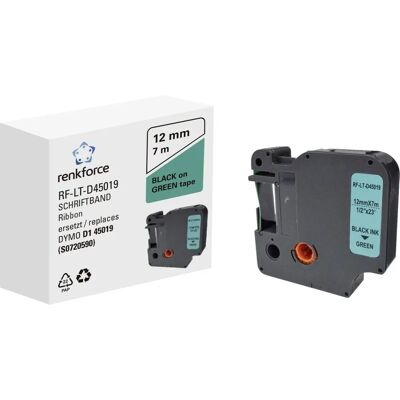 Renkforce - RF-Lt-D45019 - Noir sur Vert - Compatible D1 - Ruban étiquette Renkforce - RF-Lt-D45019 - Noir sur Vert - Compatible D1 - Ruban étiquette