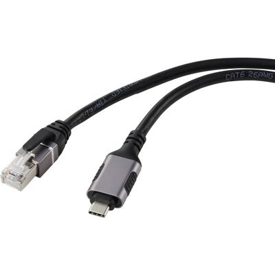 Renkforce RF-6055780 USB-C RJ45 Netværkskabeladapter - Sort Renkforce RF-6055780 USB-C RJ45 Netværkskabeladapter - Sort