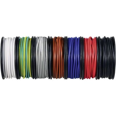 TRU COMPONENTS TC-12112360 Draad - 7 Kleuren, 5m - Veiligheid 75V TRU COMPONENTS TC-12112360 Draad - 7 Kleuren, 5m - Veiligheid 75V