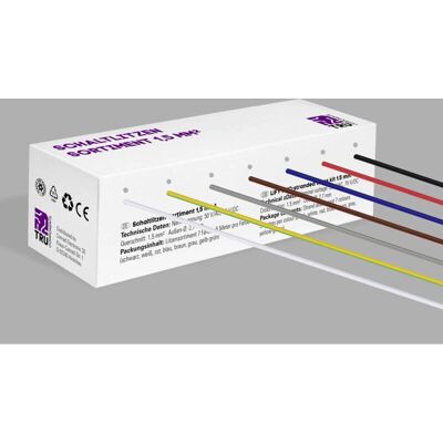 TRU COMPONENTS TC-12112372 Ledningstråd - Svart, Vit, Röd, Blå, Brun, Gray, Gulgrön - 1 Sätt TRU COMPONENTS TC-12112372 Ledningstråd - Svart, Vit, Röd, Blå, Brun, Gray, Gulgrön - 1 Sätt