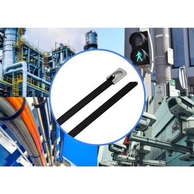 Tru Components TC-12656544 Stainless Steel Cable Tie - 290mm, 4.6mm, Coated - 100 pcs Tru Components TC-12656544 Stainless Steel Cable Tie - 290mm, 4.6mm, Coated - 100 pcs
