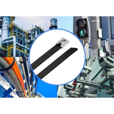 TRU COMPONENTS TC-12656620 Metalen Kabelbinder - 290mm, 7.9mm, 100 st TRU COMPONENTS TC-12656620 Metalen Kabelbinder - 290mm, 7.9mm, 100 st
