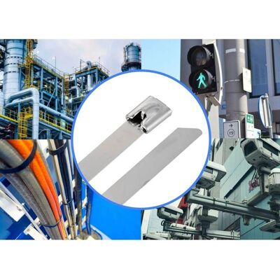 Tru Components Stalen Kabelbinder - 200mm, AISI 304 - 100 stuks Tru Components Stalen Kabelbinder - 200mm, AISI 304 - 100 stuks
