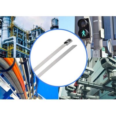 Tru Components Steel Cable Ties - AISI 316, 290mm, 4.6mm - Cable Ties Tru Components Steel Cable Ties - AISI 316, 290mm, 4.6mm - Cable Ties
