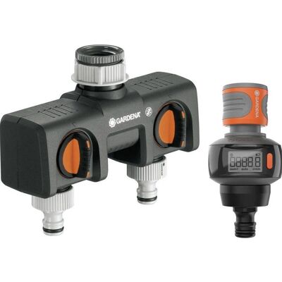 Gardena Schlauchanschluss + Schlauchverbinder, 2-Wege- + Wasserzähler Gardena Schlauchanschluss + Schlauchverbinder, 2-Wege- + Wasserzähler