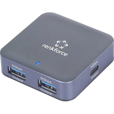 Renkforce RF-USBH-480 4 Port USB 3.2 Hub - Gray Renkforce RF-USBH-480 4 Port USB 3.2 Hub - Gray