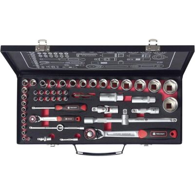 TOOLCRAFT TO-9626409 Steckschlüssel-Set - 55 Stück, reversibel, 1/4" & 1/2" - 44,5 cm TOOLCRAFT TO-9626409 Steckschlüssel-Set - 55 Stück, reversibel, 1/4" & 1/2" - 44,5 cm