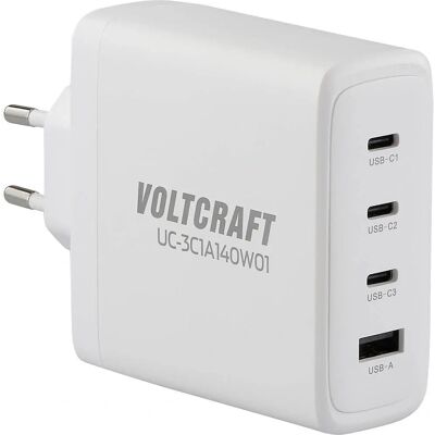 Voltcraft UC-3C1A140W01 Chargeur USB - 4 Ports, 140W, Blanc - Publicité Voltcraft UC-3C1A140W01 Chargeur USB - 4 Ports, 140W, Blanc - Publicité