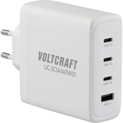 Voltcraft UC-3C1A140W01 USB-Ladegerät - 140 W, Weiß Voltcraft UC-3C1A140W01 USB-Ladegerät - 140 W, Weiß