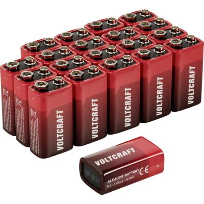 VOLTCRAFT VC-16107985 9V Block-Batterie Alkali - 20 Stk. VOLTCRAFT VC-16107985 9V Block-Batterie Alkali - 20 Stk.