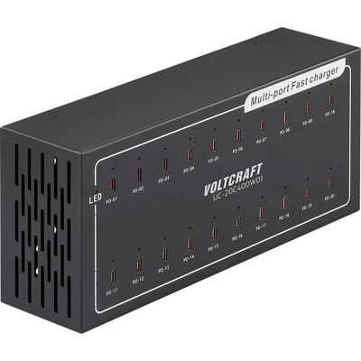 VOLTCRAFT UC-20C400W01 USB-Ladegerät - 400 W, 20x USB-C, Innenbereich, USB-PD VOLTCRAFT UC-20C400W01 USB-Ladegerät - 400 W, 20x USB-C, Innenbereich, USB-PD
