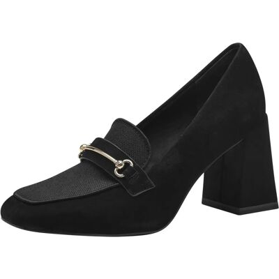 Tacones de Cuadrado de Cuero Negro Tamaris - Zapatos Tacones de Cuadrado de Cuero Negro Tamaris - Zapatos