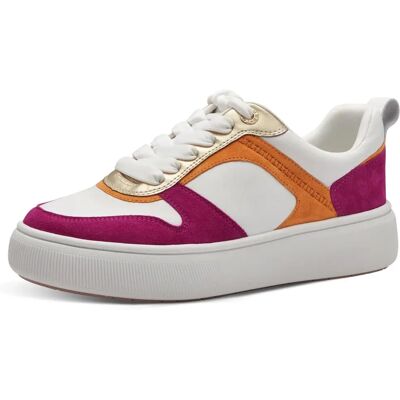 TAMARIS Zapatos de Mujer Blanco Fucsia Naranja - Zapatillas Plataforma TAMARIS Zapatos de Mujer Blanco Fucsia Naranja - Zapatillas Plataforma