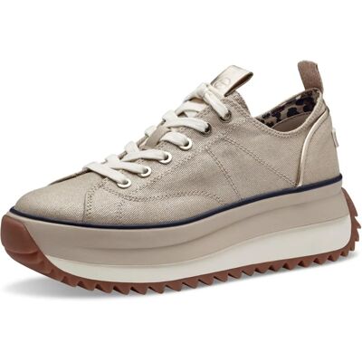 Tamaris Light Gold Lace-up Sneakers - Sneakers Tamaris Light Gold Lace-up Sneakers - Sneakers