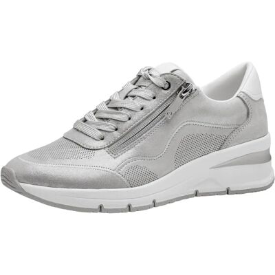 Tamaris Nubuck Argent Chaussures à Platforme - Wedge Trainers - Publicité Tamaris Nubuck Argent Chaussures à Platforme - Wedge Trainers - Publicité