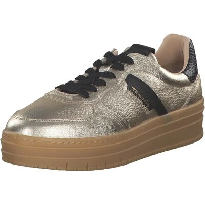 Tamaris Gouden Lederen Retro Casual Sneakers - Sneakers Tamaris Gouden Lederen Retro Casual Sneakers - Sneakers
