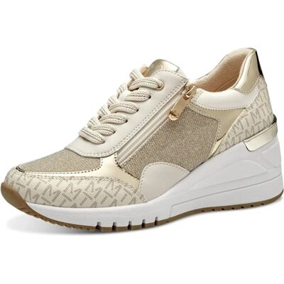Marco Tozzi Almeria Wedge Sneakers - Crème - Maat 37 - Wedge Sneakers Marco Tozzi Almeria Wedge Sneakers - Crème - Maat 37 - Wedge Sneakers