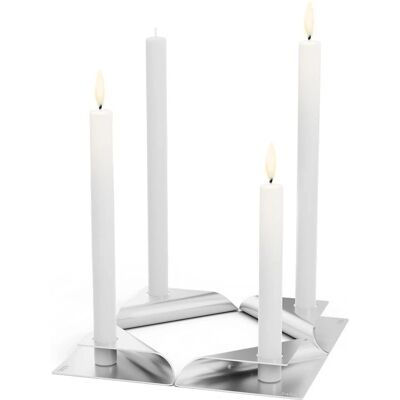 Höfats Quadratischer Kerzenhalter-Set - Modernes Silber-Design Höfats Quadratischer Kerzenhalter-Set - Modernes Silber-Design