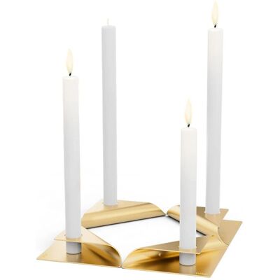 Höfats - Set de 4 suporturi de lumânări pătrate aurii Höfats - Set de 4 suporturi de lumânări pătrate aurii