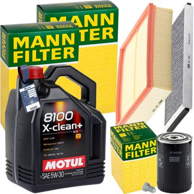 MANN-FILTER Mann Inspektionspaket+5L Motul 5W-30 Motoröl - Öl & Filter Set MANN-FILTER Mann Inspektionspaket+5L Motul 5W-30 Motoröl - Öl & Filter Set