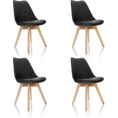 Zestaw krzeseł HJH OFFICE Scandi - 4 ergonomiczne czarne siedzenia Zestaw krzeseł HJH OFFICE Scandi - 4 ergonomiczne czarne siedzenia