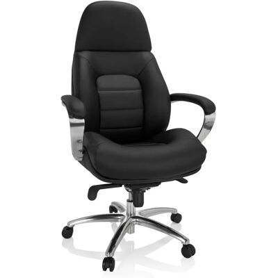 hjh OFFICE BRENTON XXL - Ergonomischer Schwarzer Leder Bürostuhl hjh OFFICE BRENTON XXL - Ergonomischer Schwarzer Leder Bürostuhl