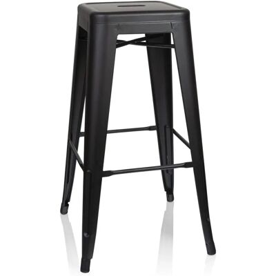 hjh OFFICE VANTAGGIO HIGH - Schwarzer Industrie-Stackhocker - Barhocker hjh OFFICE VANTAGGIO HIGH - Schwarzer Industrie-Stackhocker - Barhocker