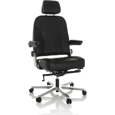 hjh OFFICE 24 HOURS F Leder Bürostuhl - Ergonomisch, Schwarz hjh OFFICE 24 HOURS F Leder Bürostuhl - Ergonomisch, Schwarz
