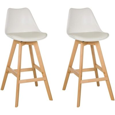 hjh LIVING SCANDI HIGH - Weiß 2er Pack Barhocker hjh LIVING SCANDI HIGH - Weiß 2er Pack Barhocker