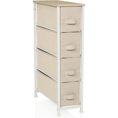 hjh LIVING FOLDRESS S - Beiger Schrank - 4 Schubladen hjh LIVING FOLDRESS S - Beiger Schrank - 4 Schubladen