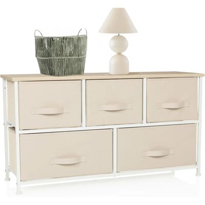 hjh LIVING FOLDAR - Kommode Beige - Platzsparender Schrank hjh LIVING FOLDAR - Kommode Beige - Platzsparender Schrank